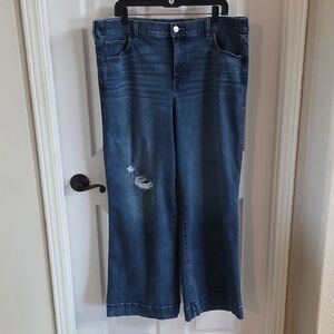 Up West Plus Size (XL) Wide Leg/HighRise/Distressed Jeans